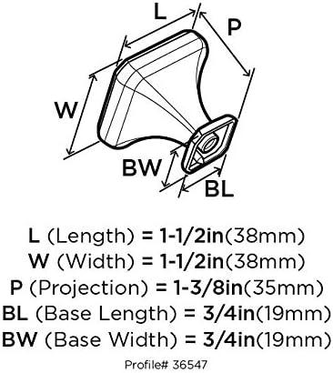 image:imageAmerock BP36547GM Wells 112 in 38 mm Length Gunmetal Cabinet KnobSatin Nickel