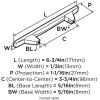 Amerock | Cabinet Pull | Satin Nickel | 3-3/4 inch (96 mm) Center to Center | Sleek | 1 Pack | Drawer Pull | Drawer Handle | Cabinet Hardware