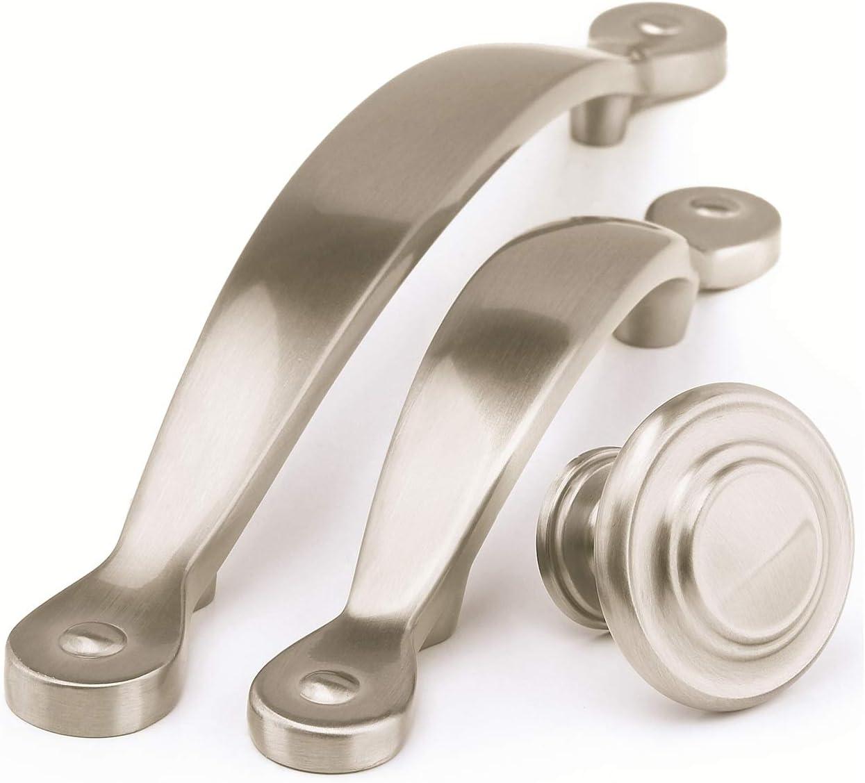 image:imageAmerock Cabinet Knob Polished Chrome 1516 inch 33 mm Diameter Inspirations 10 Pack Drawer Knob Cabinet HardwareWeathered Nickel