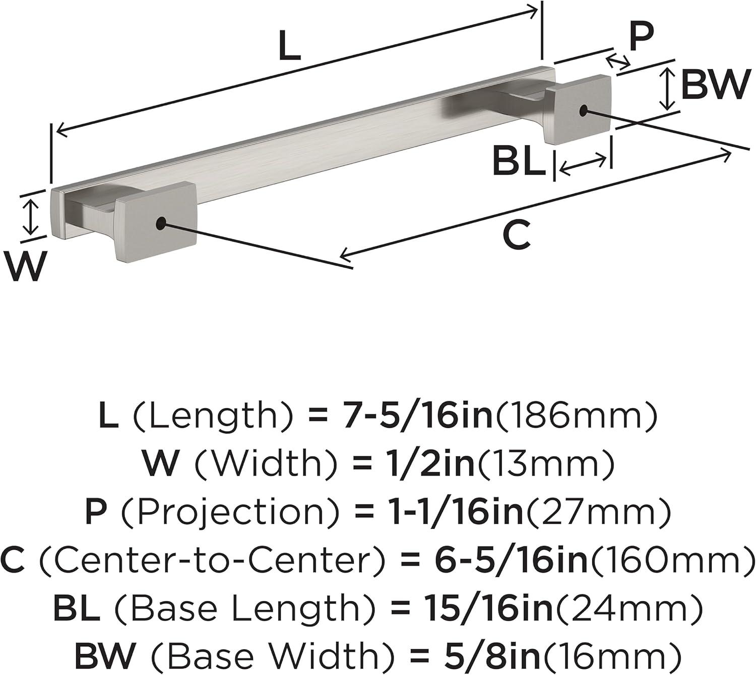 image:imageAmerock 10BX37093G10 Satin Nickel Cabinet Pull 6516 inch 160mm CentertoCenter 30 Pack Triomphe Furniture Hardware