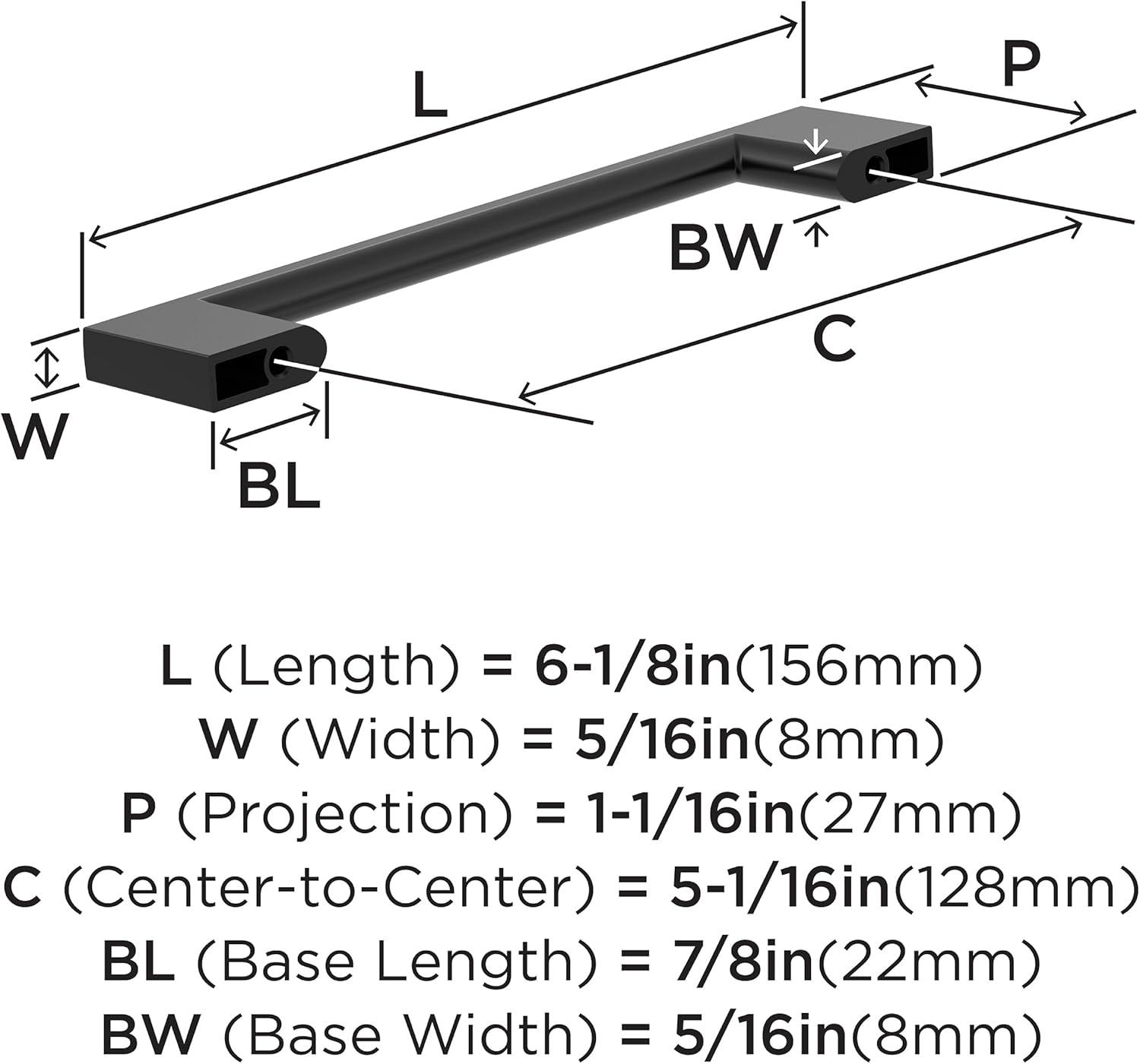 image:imageAmerock 10BX37132MB Matte Black Cabinet Pull 5116 inch 128mm CentertoCenter 30 Pack Cityscape Furniture Hardware