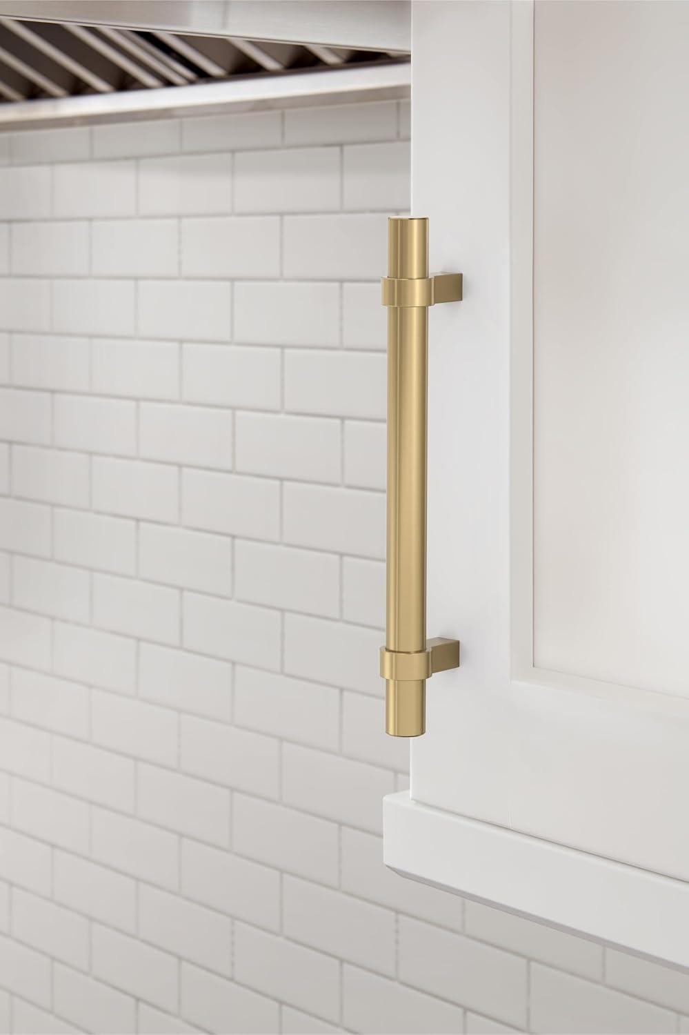 image:imageAmerock Central 5116 inch 128mm CentertoCenter Polished Chrome Cabinet Pull 10 PackChampagne Bronze