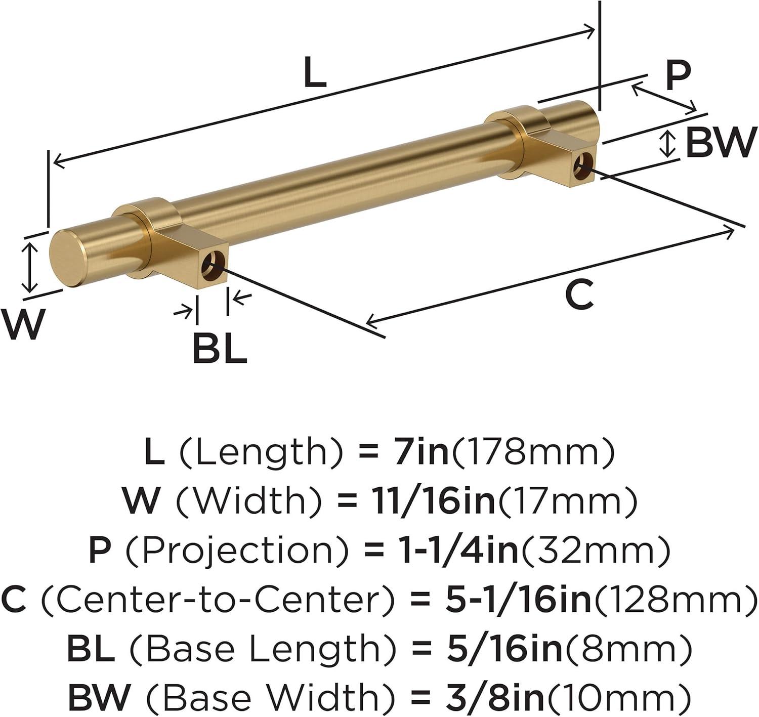 image:imageAmerock Central 5116 inch 128mm CentertoCenter Polished Chrome Cabinet Pull 10 PackChampagne Bronze