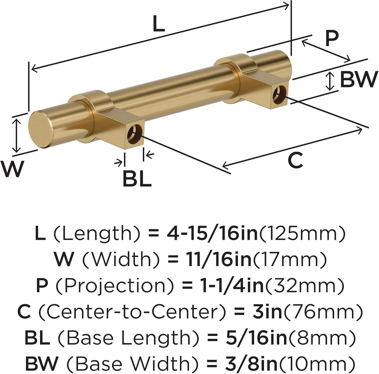 image:imageAmerock Central 5116 inch 128mm CentertoCenter Polished Chrome Cabinet Pull 10 PackChampagne Bronze