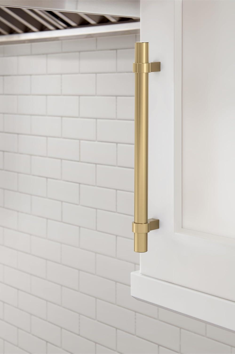 image:imageAmerock Central 5116 inch 128mm CentertoCenter Polished Chrome Cabinet Pull 10 PackChampagne Bronze