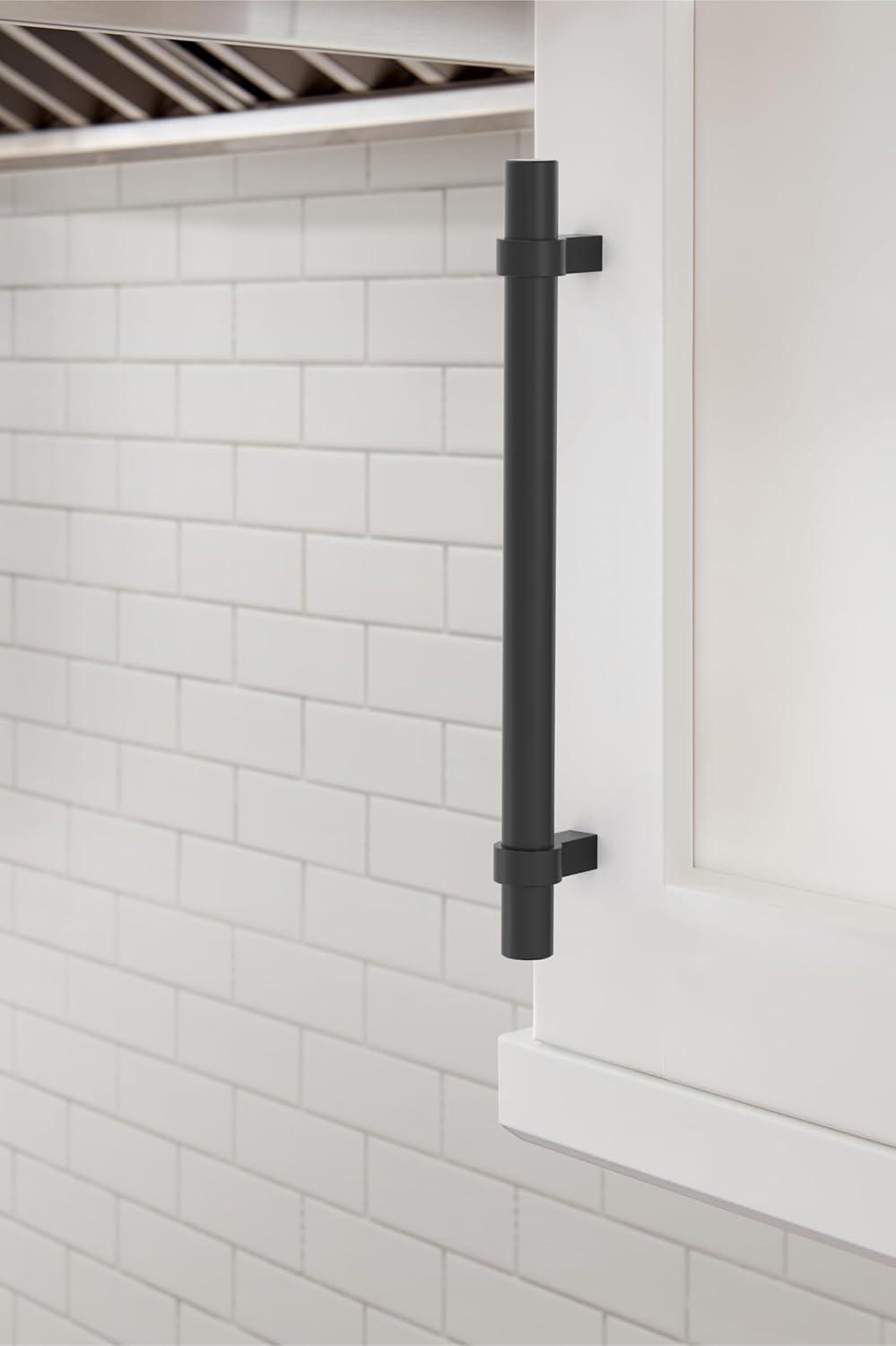 image:imageAmerock Central 5116 inch 128mm CentertoCenter Polished Chrome Cabinet Pull 10 PackMatte Black