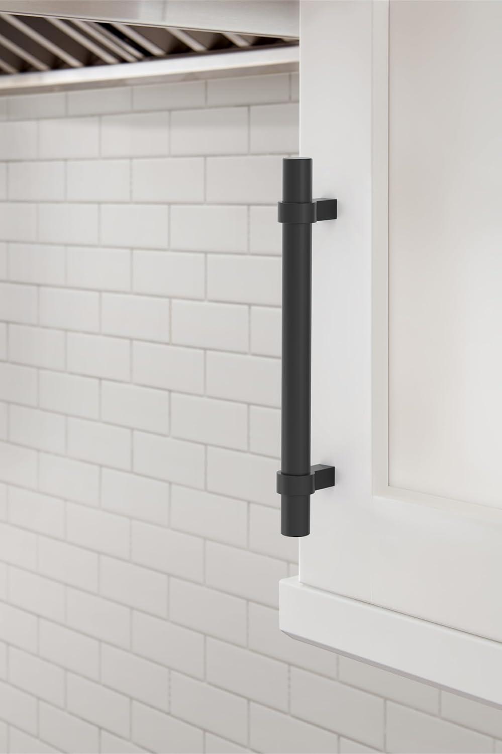 image:imageAmerock Central 5116 inch 128mm CentertoCenter Polished Chrome Cabinet Pull 10 PackMatte Black