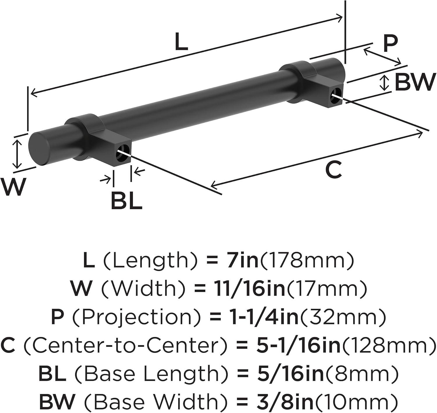 image:imageAmerock Central 5116 inch 128mm CentertoCenter Polished Chrome Cabinet Pull 10 PackMatte Black