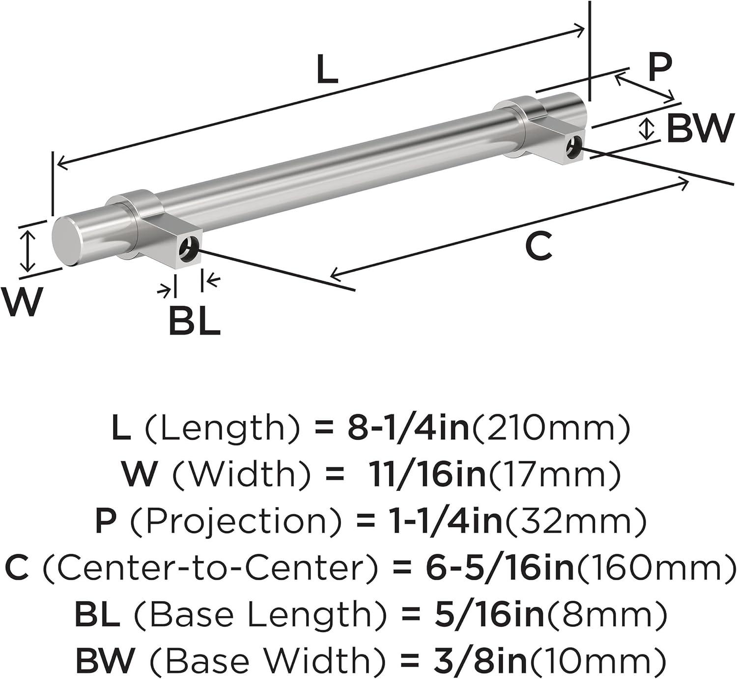 image:imageAmerock Central 5116 inch 128mm CentertoCenter Polished Chrome Cabinet Pull 10 PackPolished Chrome