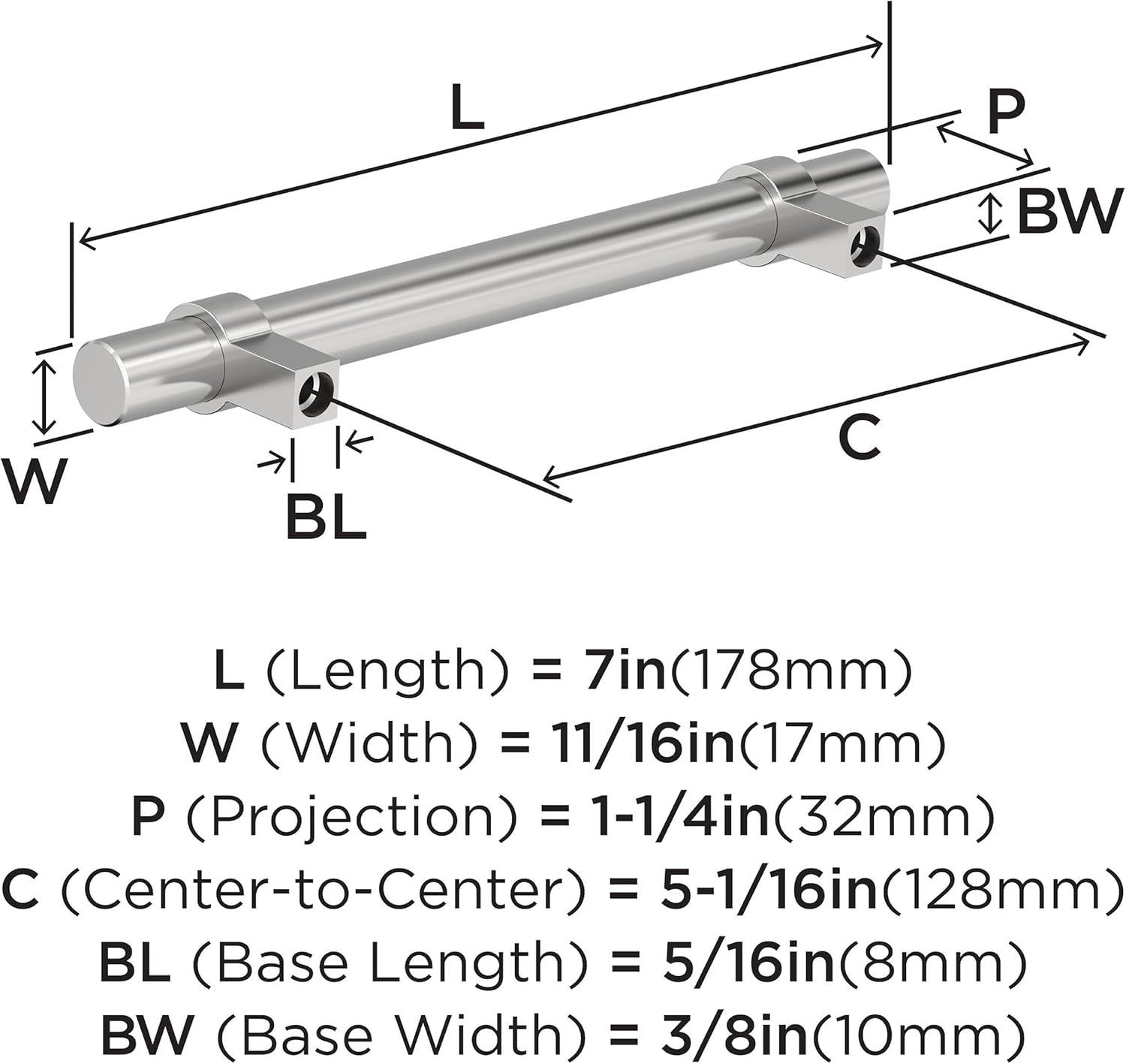 image:imageAmerock Central 5116 inch 128mm CentertoCenter Polished Chrome Cabinet Pull 10 PackPolished Chrome