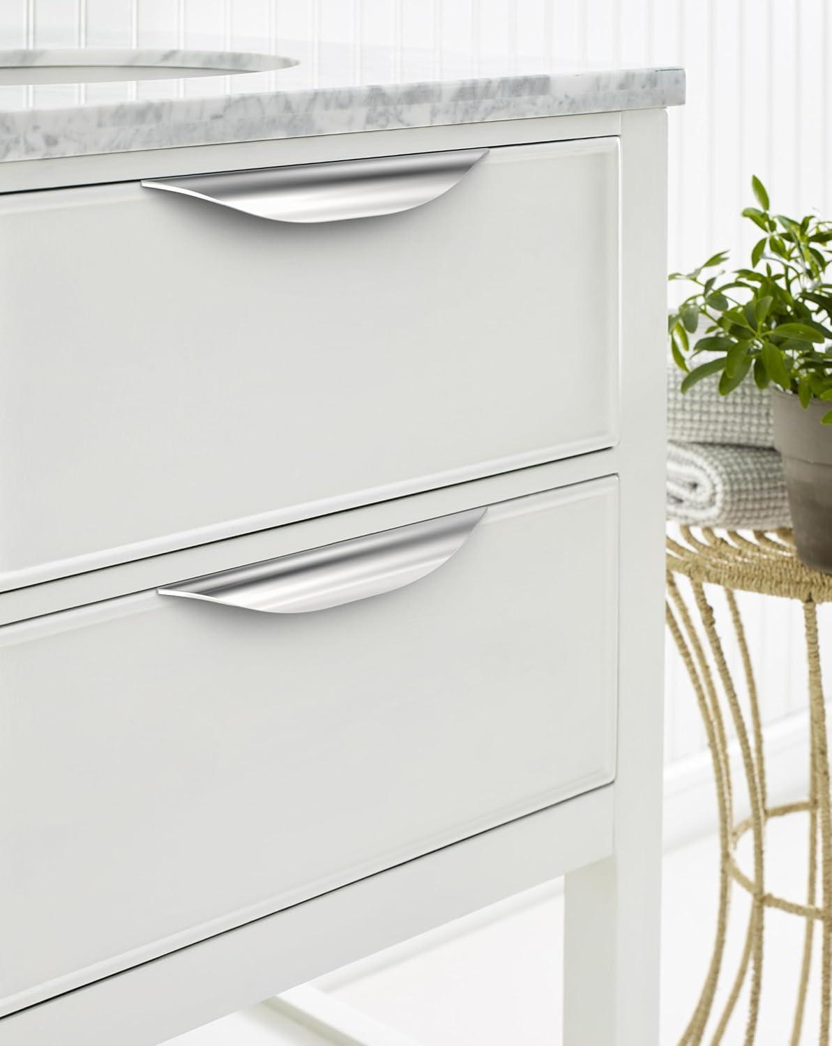 image:imageAmerock Current 5116 inch 128mm CentertoCenter Champagne Bronze Cabinet Pull 10 PackPolished Chrome