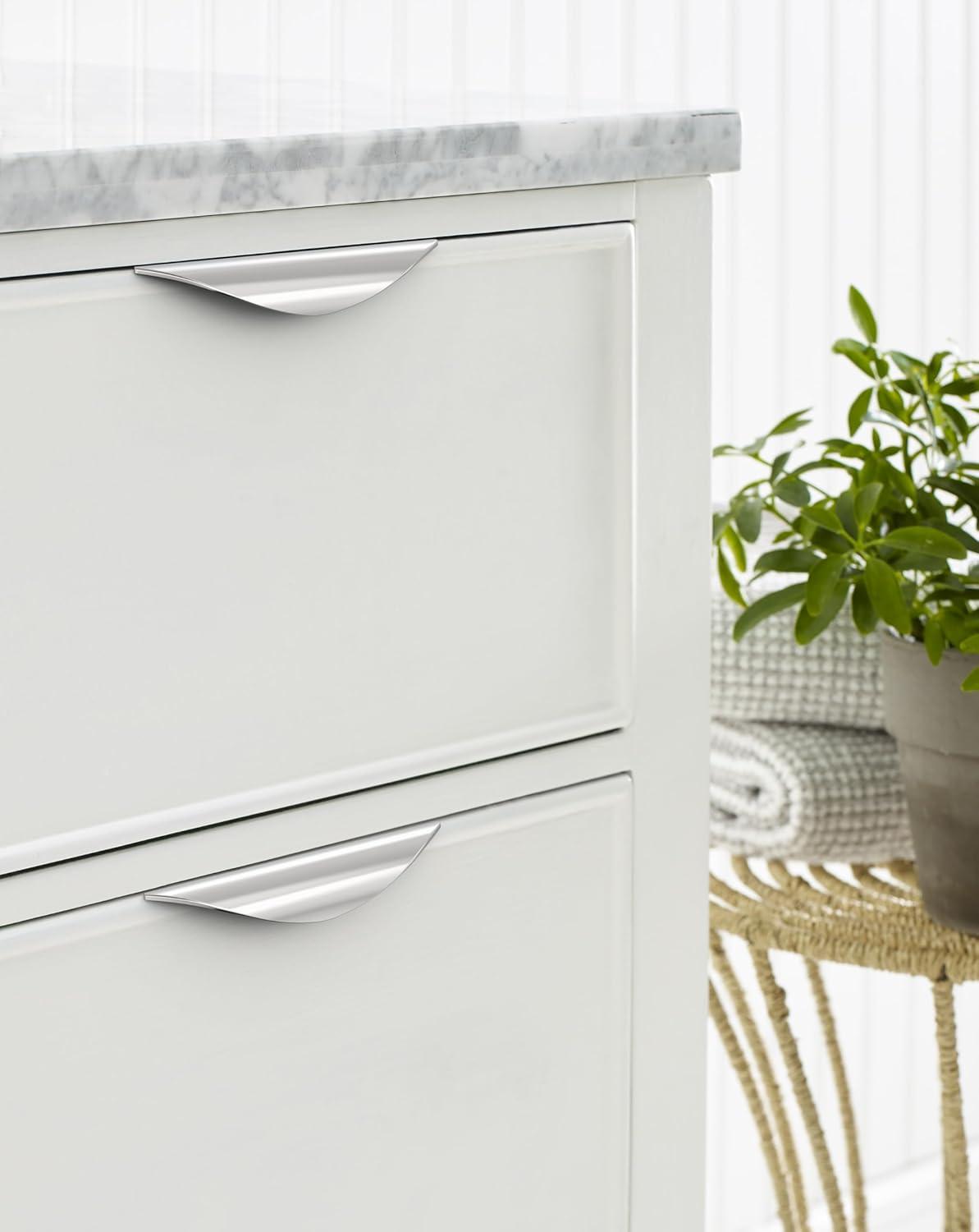image:imageAmerock Current 5116 inch 128mm CentertoCenter Champagne Bronze Cabinet Pull 10 PackPolished Chrome