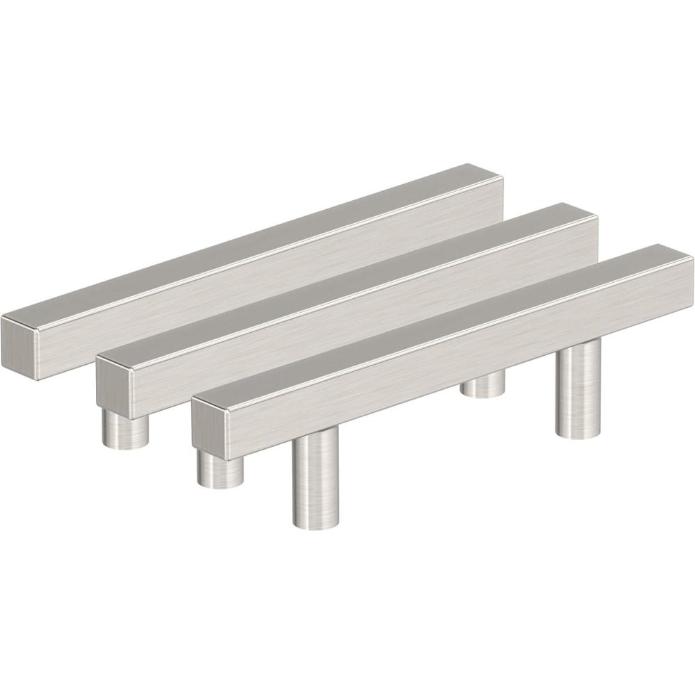 image:imageAmerock 10BX37177MB Matte Black Cabinet Pull 5116 inch 128mm CentertoCenter 30 Pack Bar Pulls Square Furniture HardwareSatin Nickel