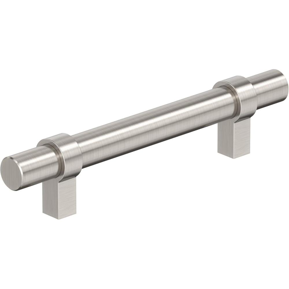 image:imageAmerock Central 5116 inch 128mm CentertoCenter Polished Chrome Cabinet Pull 10 PackSatin Nickel