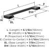Amerock 10BX37132MB | Matte Black Cabinet Pull | 5-1/16 inch (128mm) Center-to-Center | 30 Pack | Cityscape | Furniture Hardware