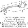 Fairfield 5-1/16 inch (128mm) Center-to-Center Oil-Rubbed Bronze Cabinet Pull – 25 Pack(Polished Chrome)