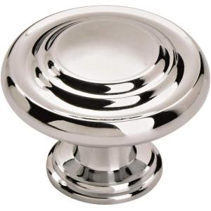 Amerock | Cabinet Knob | Polished Chrome | 1-5/16 inch (33 mm) Diameter | Inspirations | 10 Pack | Drawer Knob | Cabinet Hardware(Polished Chrome)