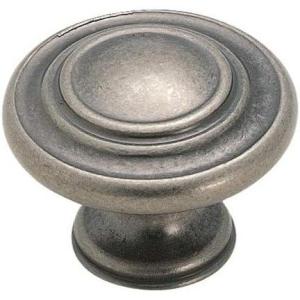 Amerock | Cabinet Knob | Polished Chrome | 1-5/16 inch (33 mm) Diameter | Inspirations | 10 Pack | Drawer Knob | Cabinet Hardware(Weathered Nickel)