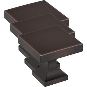 Amerock 10BX37024ORB | Oil Rubbed Bronze Cabinet Knob | 1-1/16 inch (27mm) Length | 30 Pack | Pedestal | Furniture Hardware
