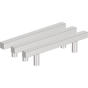 Amerock 10BX37177MB | Matte Black Cabinet Pull | 5-1/16 inch (128mm) Center-to-Center | 30 Pack | Bar Pulls Square | Furniture Hardware(Polished Chrome)