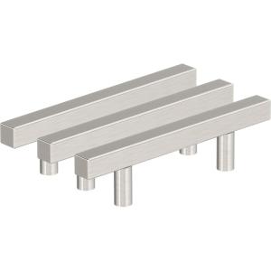Amerock 10BX37177MB | Matte Black Cabinet Pull | 5-1/16 inch (128mm) Center-to-Center | 30 Pack | Bar Pulls Square | Furniture Hardware(Satin Nickel)