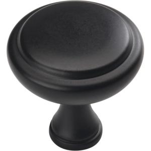 Amerock Arden 1-1/4 inch (32mm) Diameter Satin Nickel Cabinet Knob – 10 Pack(Matte Black)