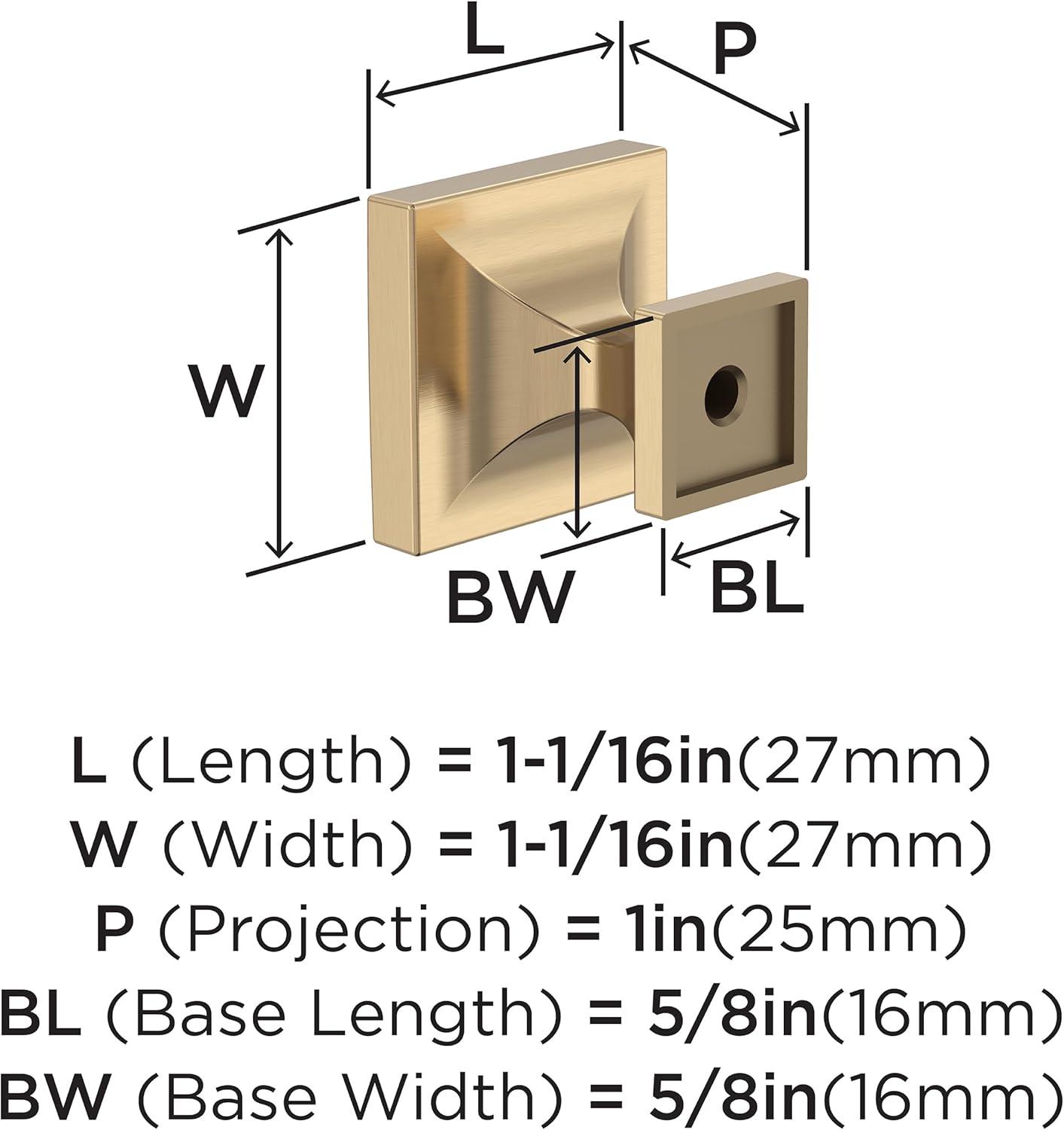 image:imageAmerock 10BX37024CZ Champagne Bronze Cabinet Knob 1116 inch 27mm Length 30 Pack Pedestal Furniture Hardware