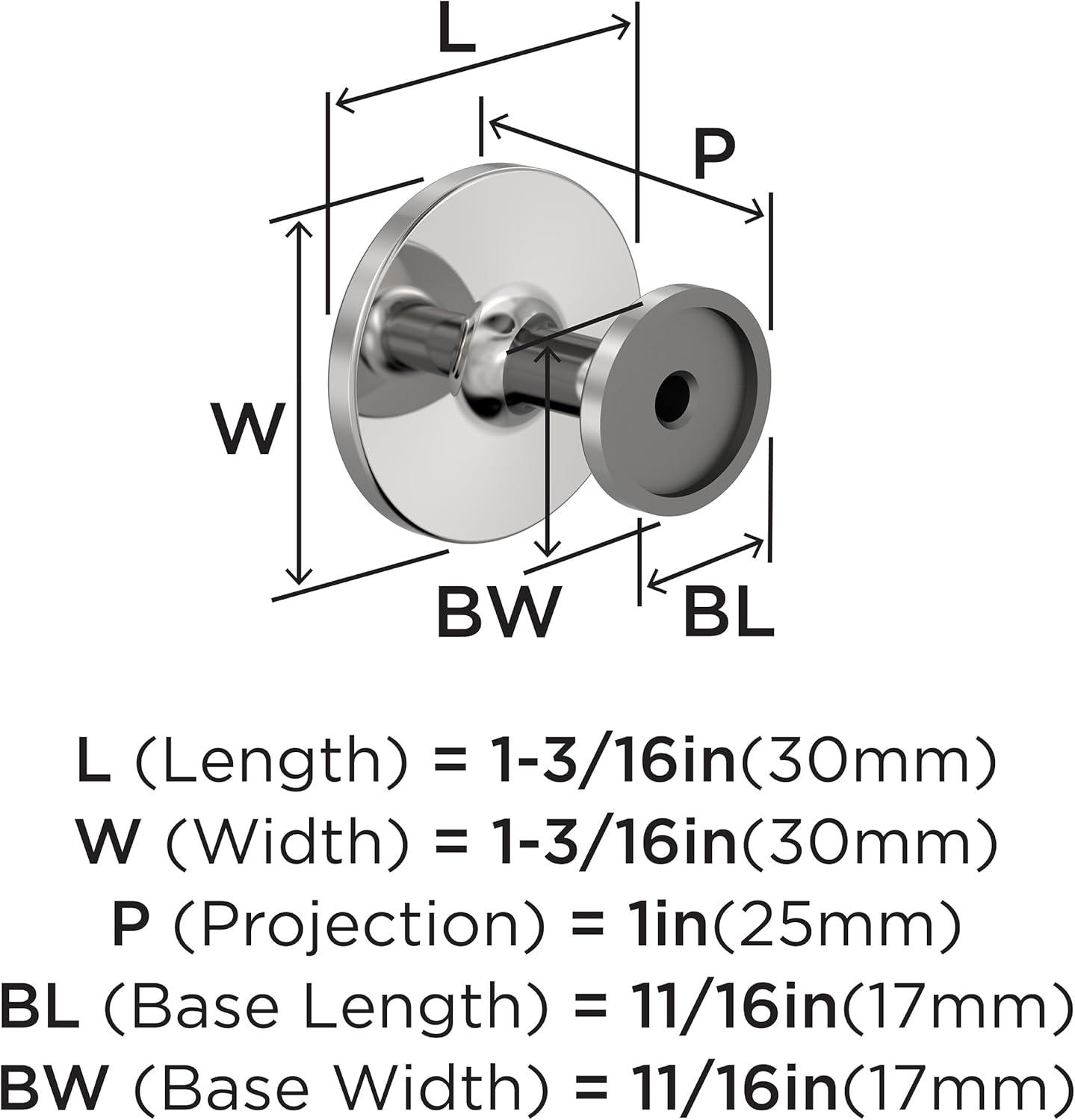 image:imageAmerock 10BX3702526 Polished Chrome Cabinet Knob 1316 inch 30mm Diameter 30 Pack Loop Furniture Hardware