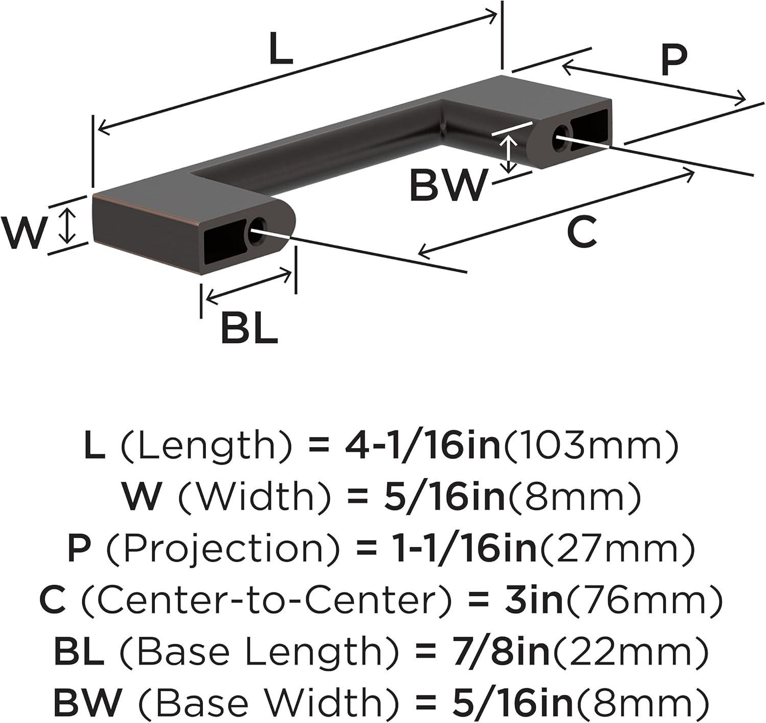image:imageAmerock 10BX37130ORB Oil Rubbed Bronze Cabinet Pull 3 inch 76mm CentertoCenter 30 Pack Cityscape Furniture Hardware