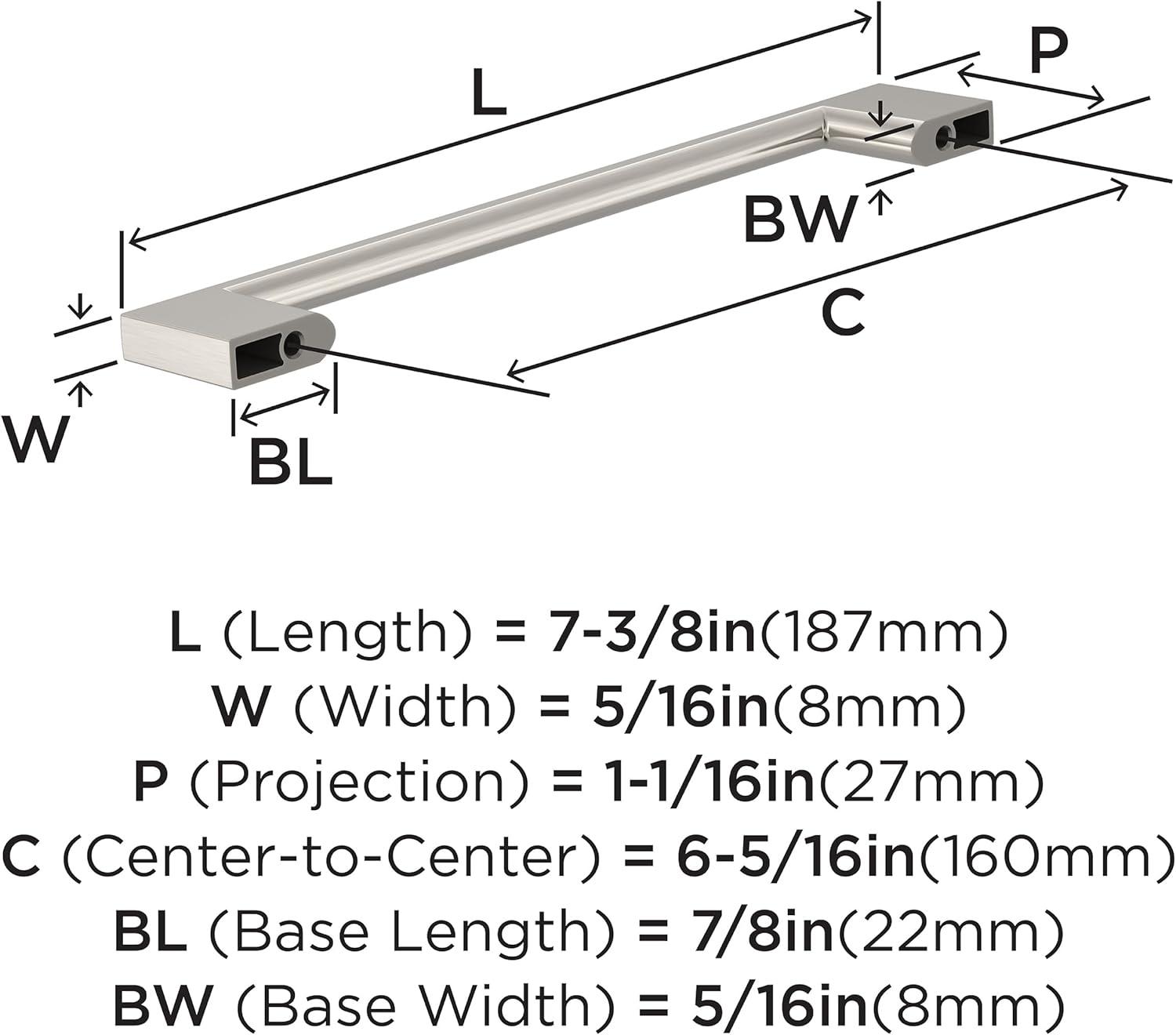 image:imageAmerock 10BX37133G10 Satin Nickel Cabinet Pull 6516 inch 160mm CentertoCenter 30 Pack Cityscape Furniture Hardware