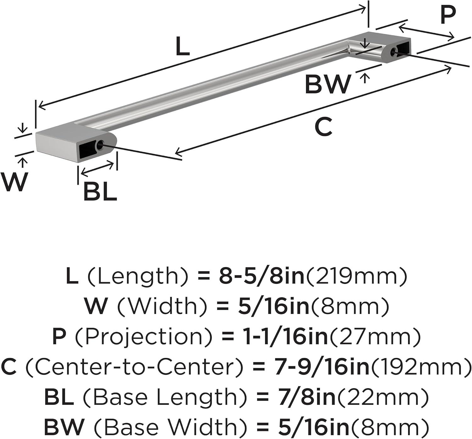 image:imageAmerock 10BX3713426 Polished Chrome Cabinet Pull 7916 inch 192mm CentertoCenter 30 Pack Cityscape Furniture Hardware