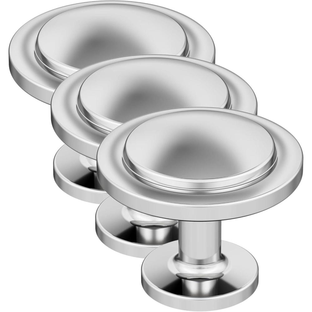 image:imageAmerock 10BX3702526 Polished Chrome Cabinet Knob 1316 inch 30mm Diameter 30 Pack Loop Furniture Hardware