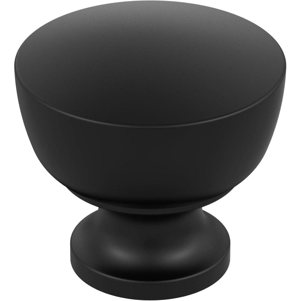 image:imageAmerock Chalice 114 inch 32mm Diameter Champagne Bronze Cabinet Knob 10 PackMatte Black