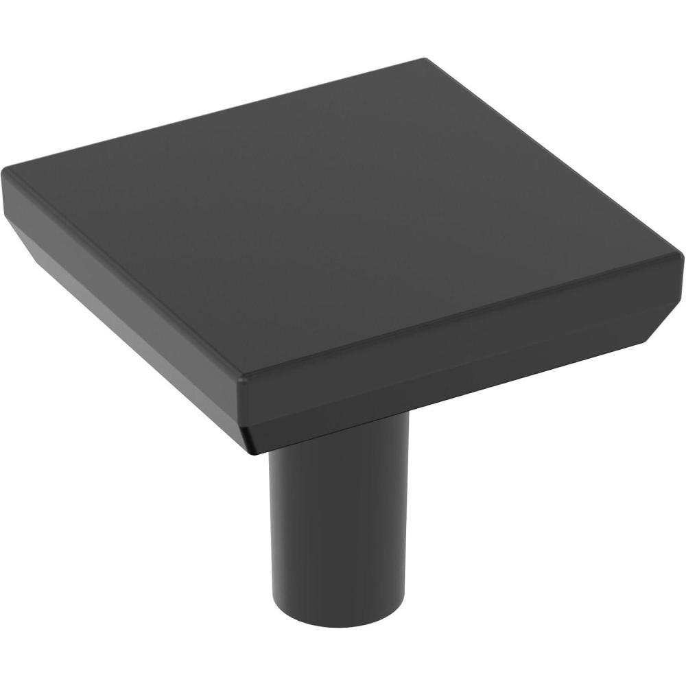 image:imageAmerock Chamfered Edge 1116 inch 27mm Length Satin Nickel Cabinet Knob 10 PackMatte Black