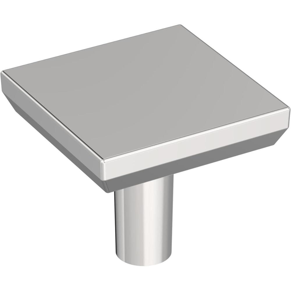 image:imageAmerock Chamfered Edge 1116 inch 27mm Length Satin Nickel Cabinet Knob  10 PackPolished Chrome