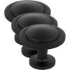 Amerock 10BX37025MB | Matte Black Cabinet Knob | 1-3/16 inch (30mm) Diameter | 30 Pack | Loop | Furniture Hardware
