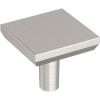 Amerock Chamfered Edge 1-1/16 inch (27mm) Length Satin Nickel Cabinet Knob – 10 Pack(Satin Nickel)