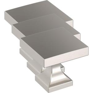 Amerock 10BX37024G10 | Satin Nickel Cabinet Knob | 1-1/16 inch (27mm) Length | 30 Pack | Pedestal | Furniture Hardware