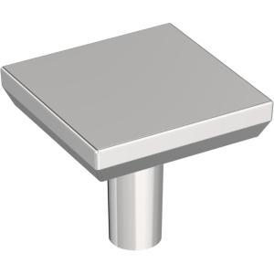 Amerock Chamfered Edge 1-1/16 inch (27mm) Length Satin Nickel Cabinet Knob – 10 Pack(Polished Chrome)