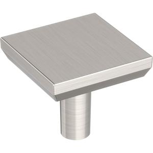 Amerock Chamfered Edge 1-1/16 inch (27mm) Length Satin Nickel Cabinet Knob – 10 Pack(Satin Nickel)