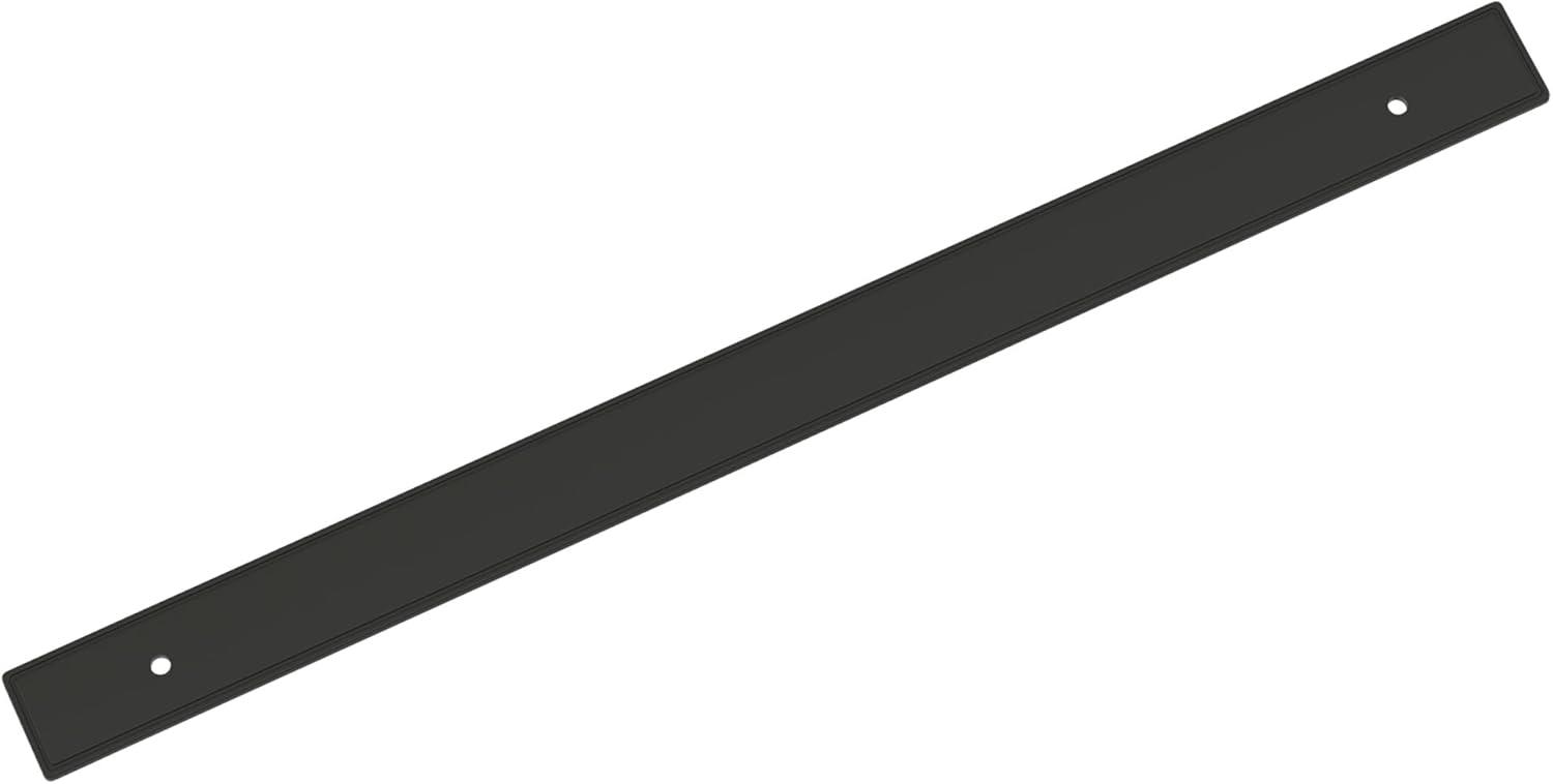 image:imageAmerock Thoreau 81316 inch 224mm CentertoCenter Rectangle Polished Chrome Cabinet Pull Backplate BP3760626Matte Black