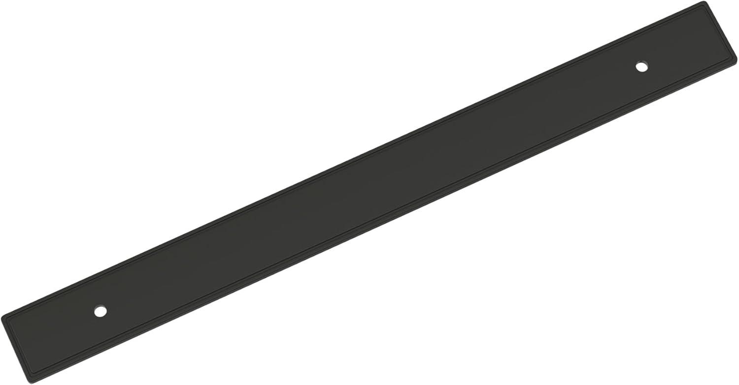 image:imageAmerock Thoreau 81316 inch 224mm CentertoCenter Rectangle Polished Chrome Cabinet Pull Backplate BP3760626Matte Black