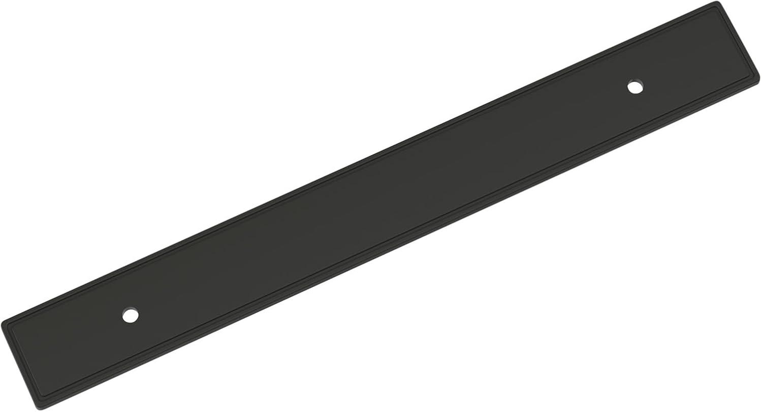 image:imageAmerock Thoreau 81316 inch 224mm CentertoCenter Rectangle Polished Chrome Cabinet Pull Backplate BP3760626Matte Black