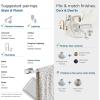 Amerock | Champagne Bronze | Highland Ridge | Towel Bar | 18 inch (457 mm) | 4 Piece | Bathroom Accessories Set(Chrome)