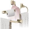Amerock | Champagne Bronze | Highland Ridge | Towel Bar | 18 inch (457 mm) | 4 Piece | Bathroom Accessories Set(Golden Champagne)
