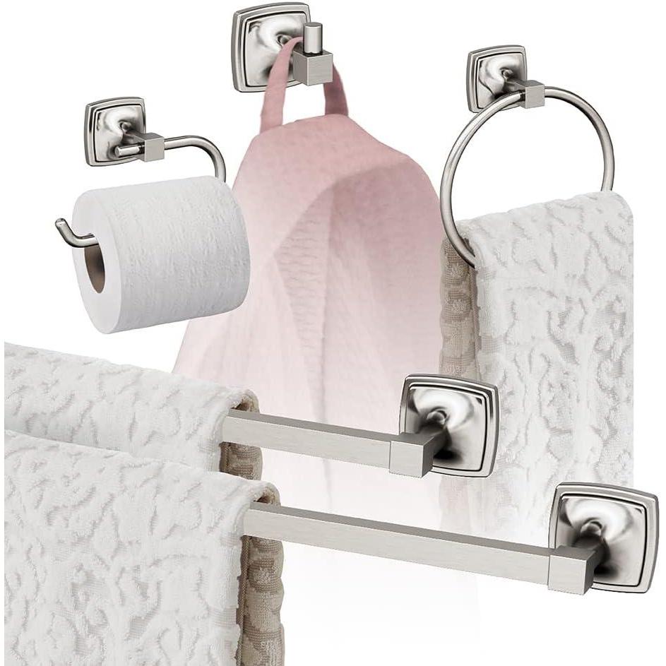 image:imageAmerock Brushed Nickel Stature 5 Piece Bathroom Accessories Set