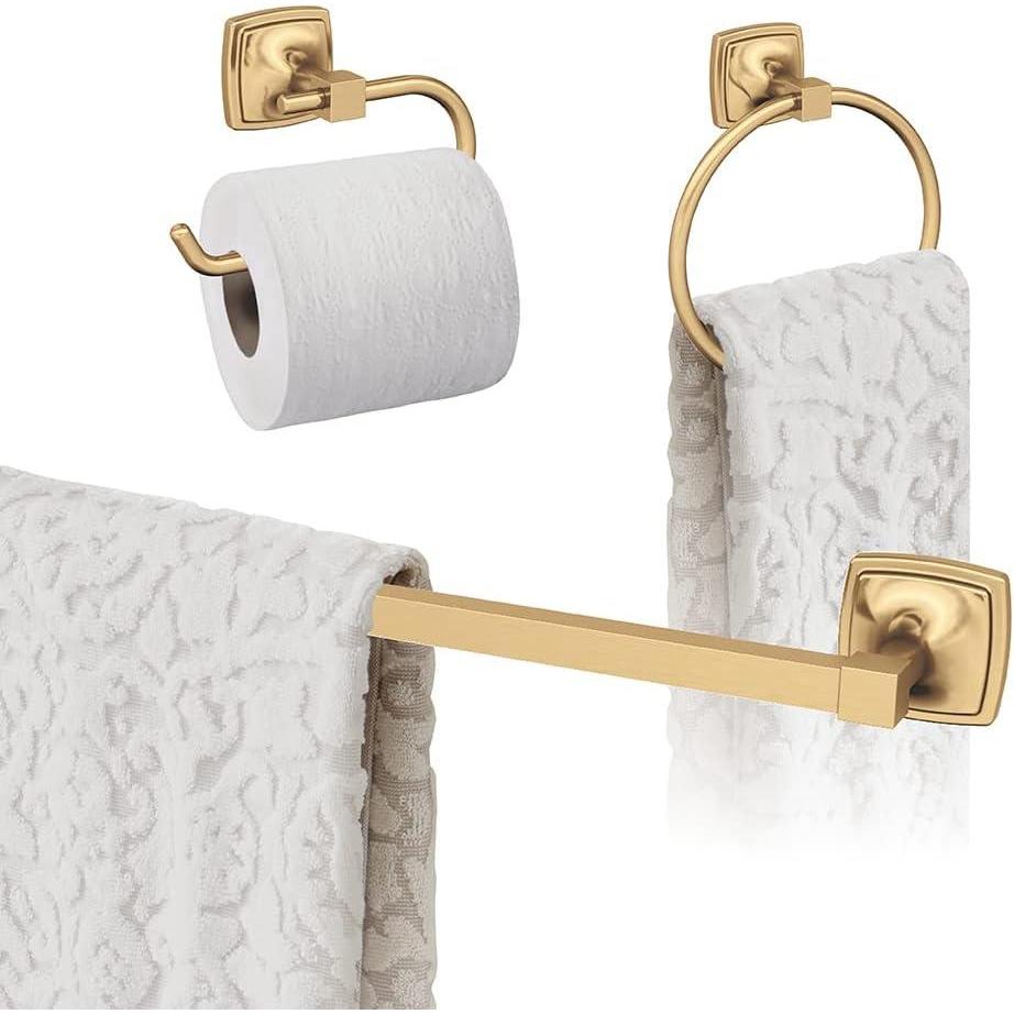 image:imageAmerock Champagne Bronze Stature Towel Bar 24 inch 610 mm 3 Piece Bathroom Accessories Set