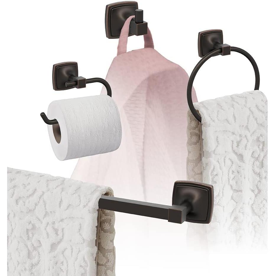 image:imageAmerock Oil Rubbed Bronze Stature Towel Bar 18 inch 457 mm 4 Piece Bathroom Accessories Set