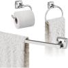 Amerock | Chrome | Stature | Towel Bar | 24 inch (610 mm) | 3 Piece | Bathroom Accessories Set