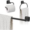Amerock | Matte Black | Stature | Towel Bar | 24 inch (610 mm) | 3 Piece | Bathroom Accessories Set